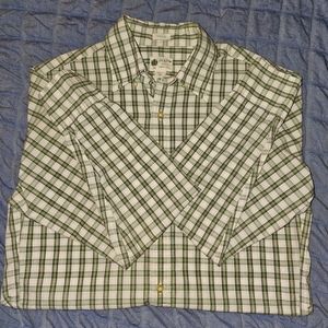 J.Crew Men Size XL Green Check Cotton Tailored Fit XS Washed Casual Shirt